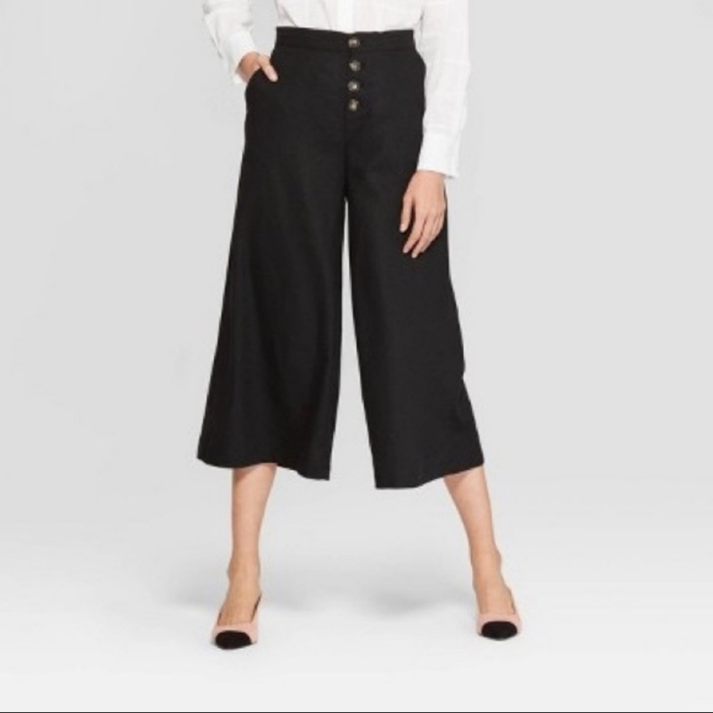Who What Wear High Waisted Linen Pants
